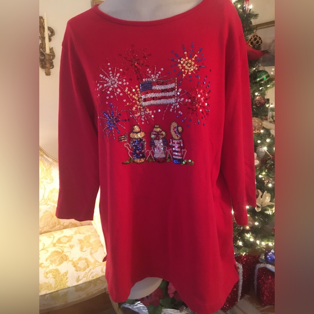 Quacker Factory Almost New Red 4th July Embellish… - image 1